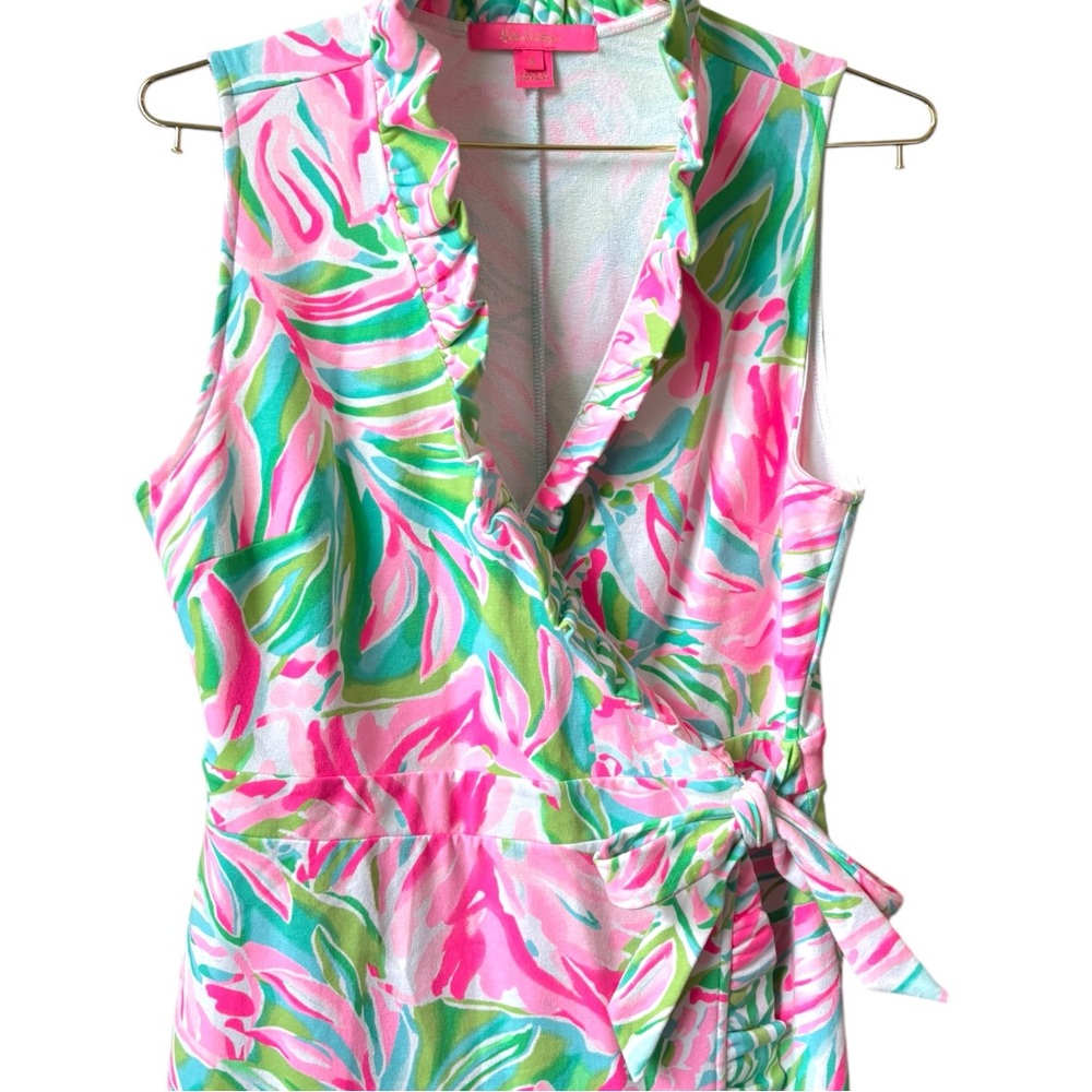 Lilly Pulitzer Romee Wrap Ruffle Dress Multi Croc My World Summer Preppy Small‎ - Picture 4 of 10